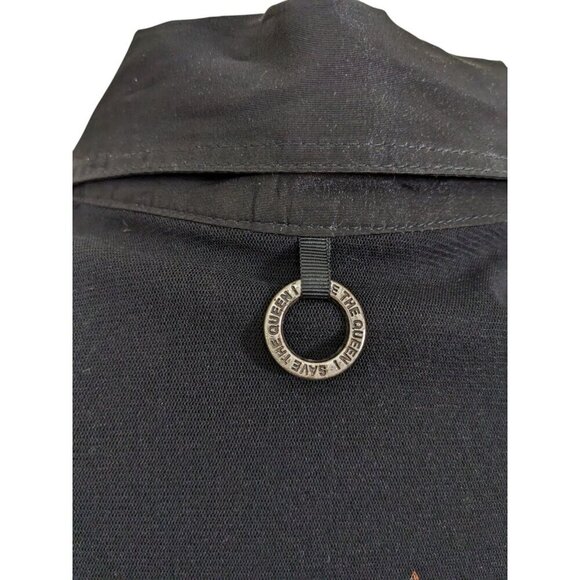 Save The Queen Womens Button Up Shirt Blouse Top Large Black Artsy Avant Garde - Picture 8 of 11